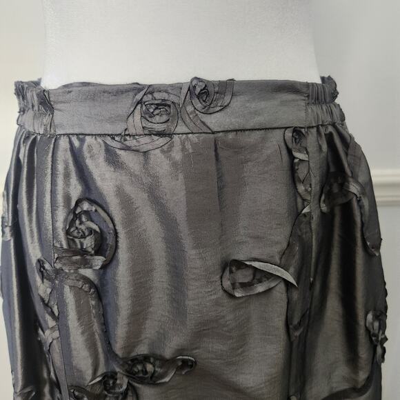Vtg Midi Skirt Size 10 Womens Silver Textured Fairy Grunge Steampunk WhimsiGoth - Picture 7 of 13